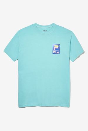 FILA Vintage Washed Tee Shirts Turquoise,Mens Clothing | CA.AFCUDR237